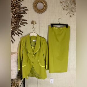 Roaman's Chartreuse Skirt Set